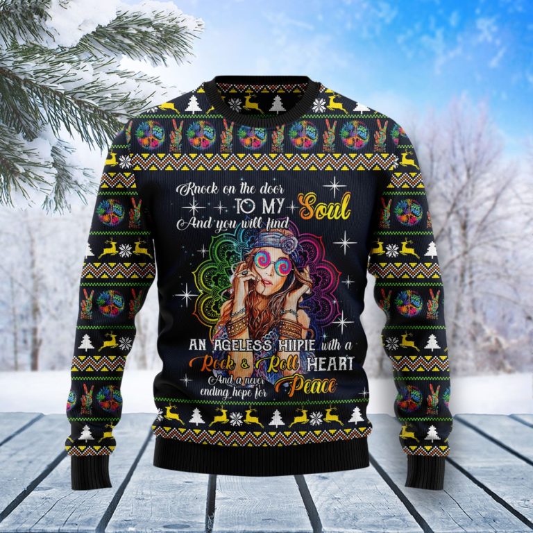 Hippie Girl Christmas Wool Sweater