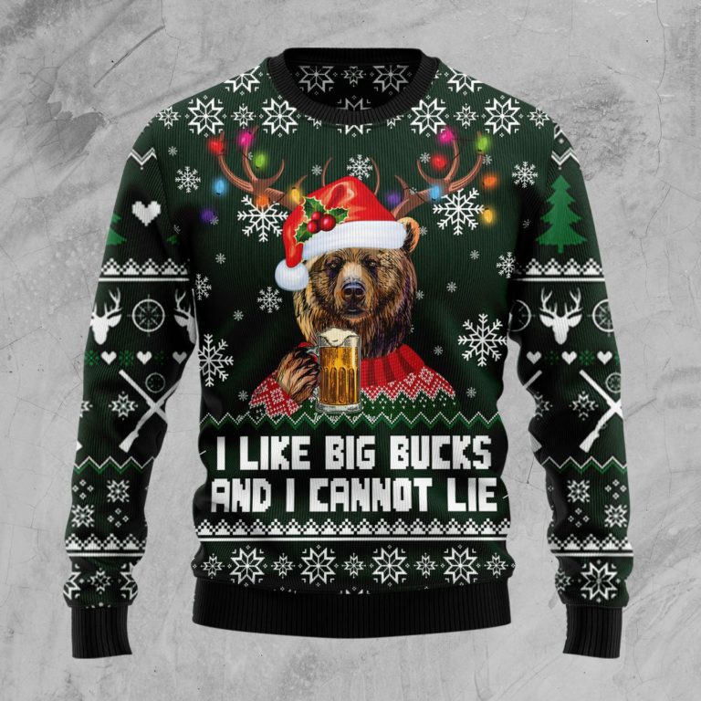 Bear Hunting and Beer Christmas Wool Sweater