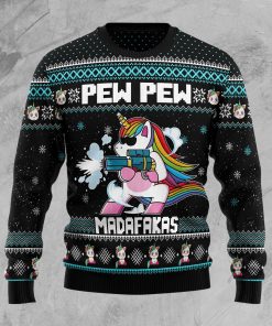 Unicorn Pew Pew Christmas Wool Sweater