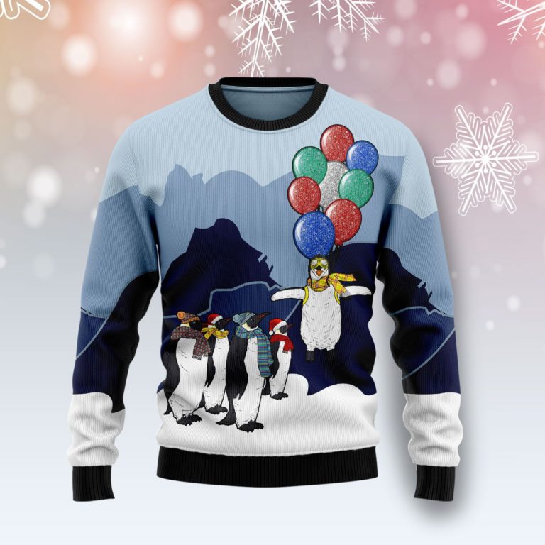 Penguin Christmas Balloon Christmas Wool Sweater