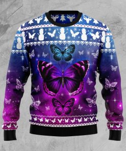 Purple Butterfly Christmas Wool Sweater Purple Butterfly Christmas Wool Sweater