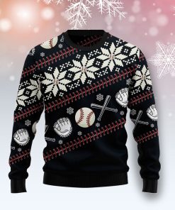Baseball Christmas Pattern Christmas Wool Sweater