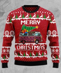 Hippie Car Merry Christmas Christmas Wool Sweater Hippie Car Merry Christmas Christmas Wool Sweater