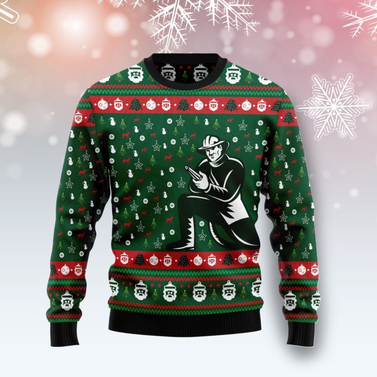 Awesome Firefighter Christmas Wool Sweater