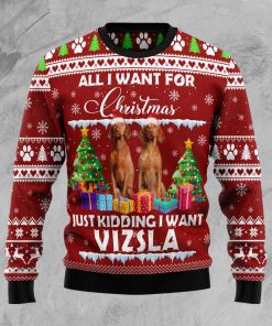 Vizsla Is All I Want For Xmas Christmas Wool Sweater