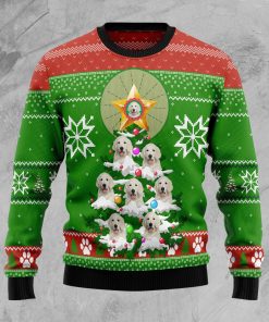 Golden Retriever Pine Christmas Wool Sweater