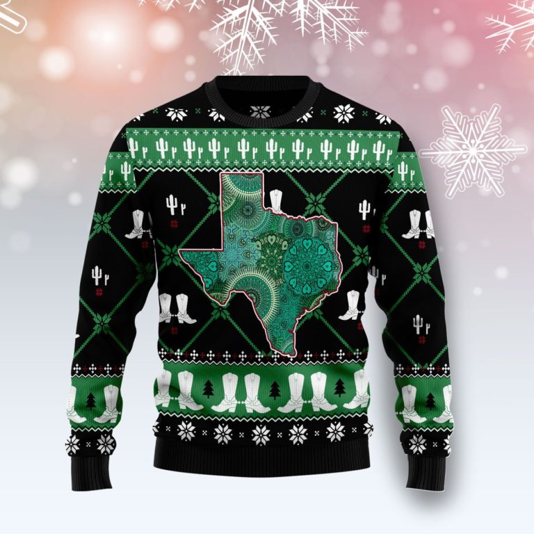 Texas USA Symbols Pattern Christmas Wool Sweater