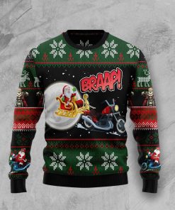 Biker Santa Xmas Christmas Wool Sweater