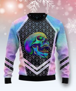 Skull Hologram Christmas Wool Sweater