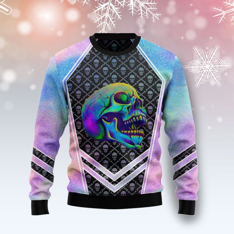 Skull Hologram Christmas Wool Sweater