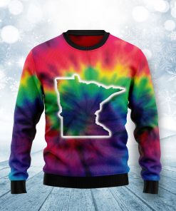 Minnesota Nice Tie Dye Christmas Wool Sweater