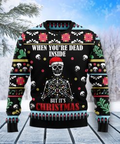 Skull Christmas Inside Christmas Wool Sweater