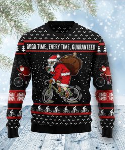 Santa Claus Love Biking Christmas Wool Sweater