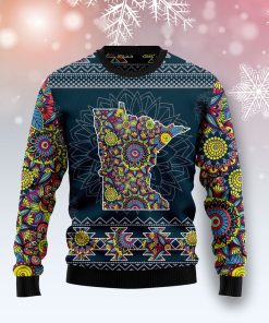 Minnesota Blue Mandala Christmas Wool Sweater