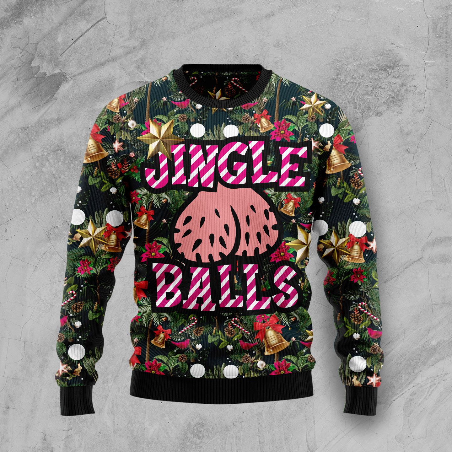 Jingle Balls Christmas Wool Sweater - RobinPlaceFabrics