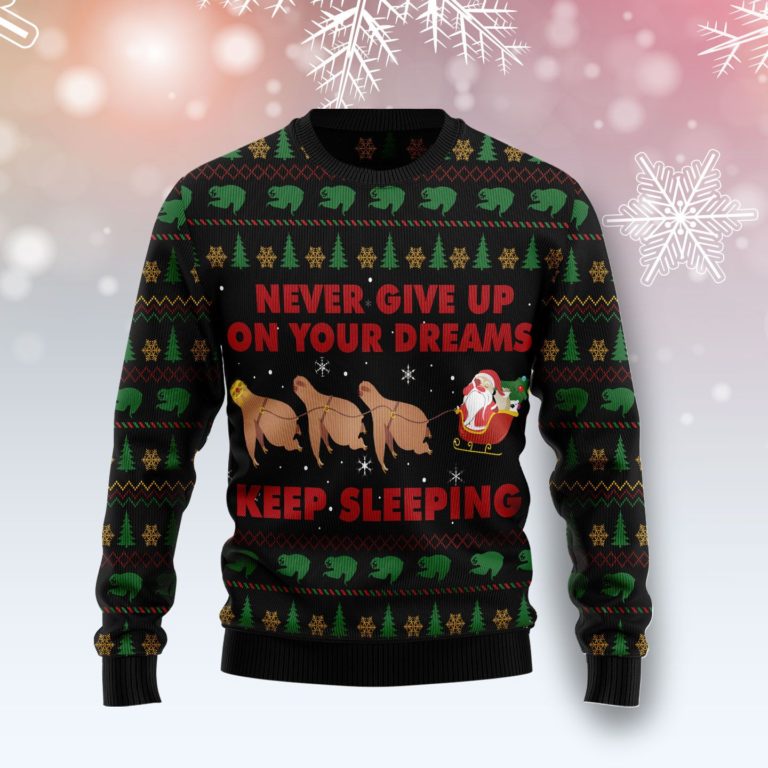 Sloth Keep Sleeping Christmas Wool Sweater