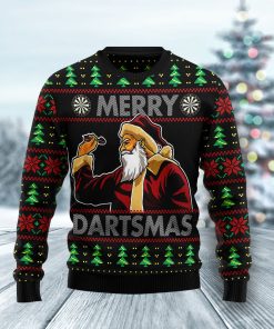 Santa Claus Merry Dartsmas Christmas Wool Sweater