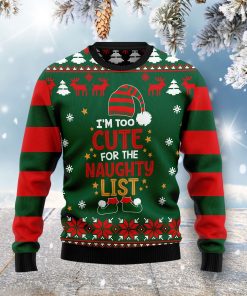 Too Cute For The Naughty List Christmas Wool Sweater Too Cute For The Naughty List Christmas Wool Sweater