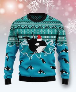 Whale Santa Claus Christmas Wool Sweater