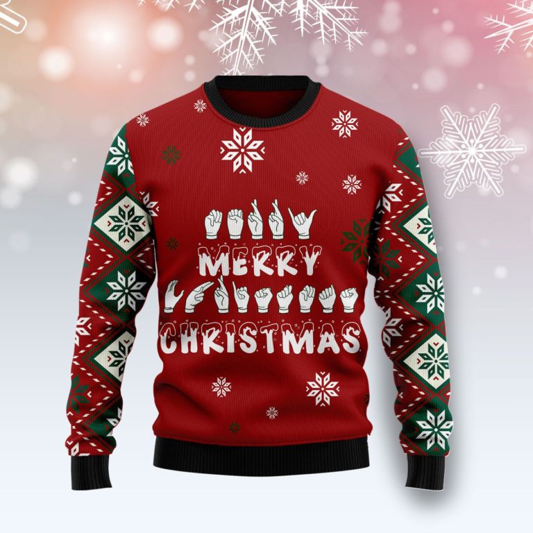 Sign Language Merry Christmas Christmas Wool Sweater