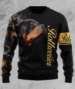 Rottweiler Half Cool Christmas Wool Sweater