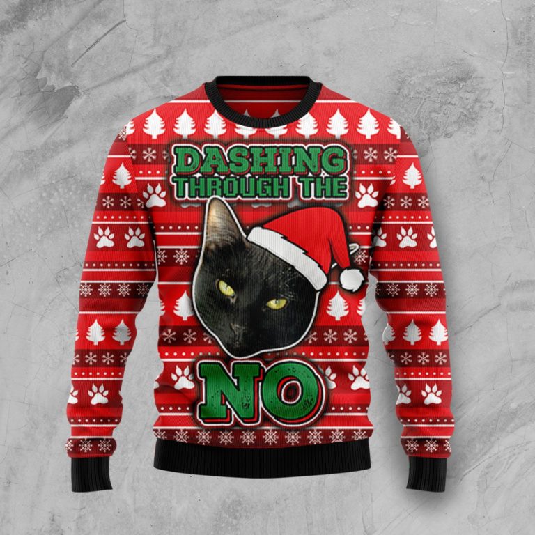 Black Cat Christmas Wool Sweater