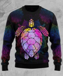 Turtle Purple Mandala Christmas Wool Sweater Turtle Purple Mandala Christmas Wool Sweater