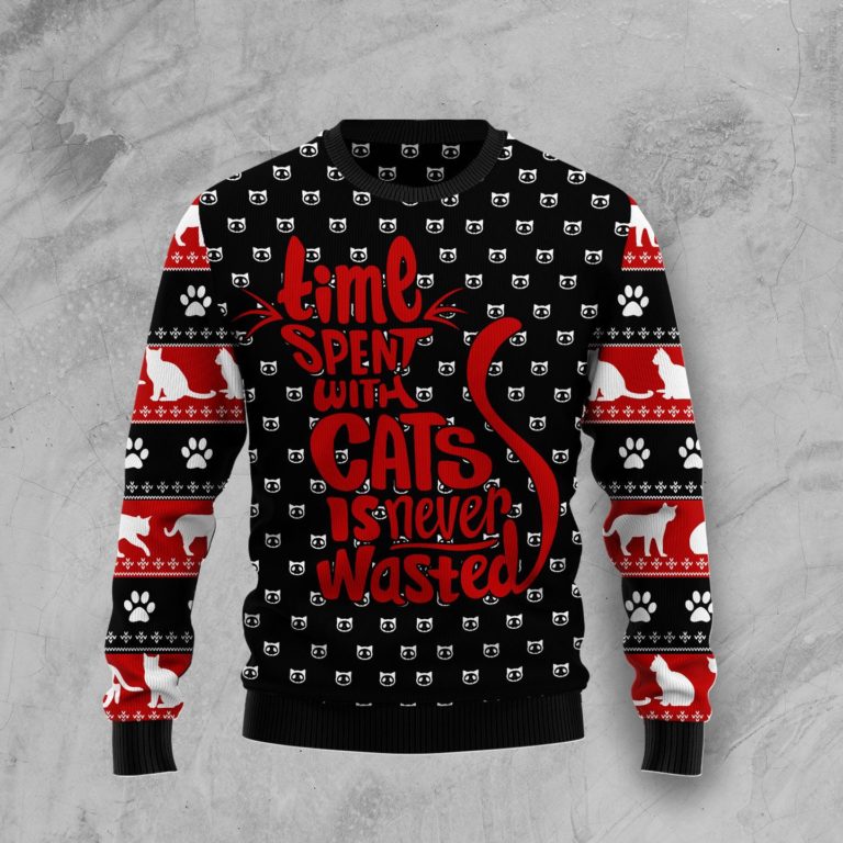 Time With Cat Christmas Christmas Wool Sweater