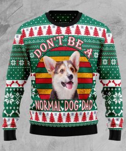 Welsh Corgi Dog Dad Christmas Wool Sweater