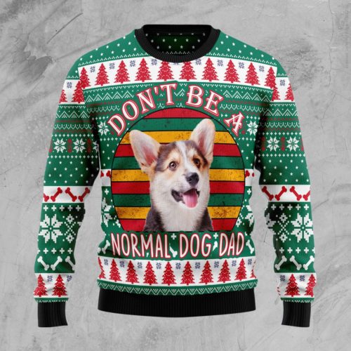 Welsh Corgi Dog Dad Christmas Wool Sweater | RobinPlaceFabrics ...