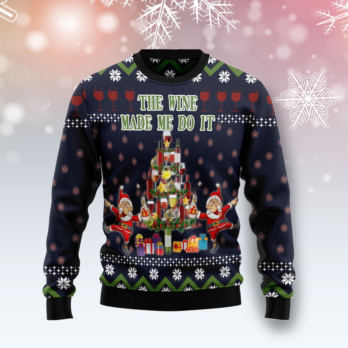 The Wine Make Me Do It Christmas Wool Sweater - RobinPlaceFabrics