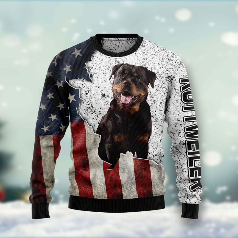 American Rottweiler Christmas Wool Sweater
