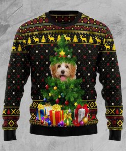 Goldendoodle Pine Christmas Wool Sweater Goldendoodle Pine Christmas Wool Sweater