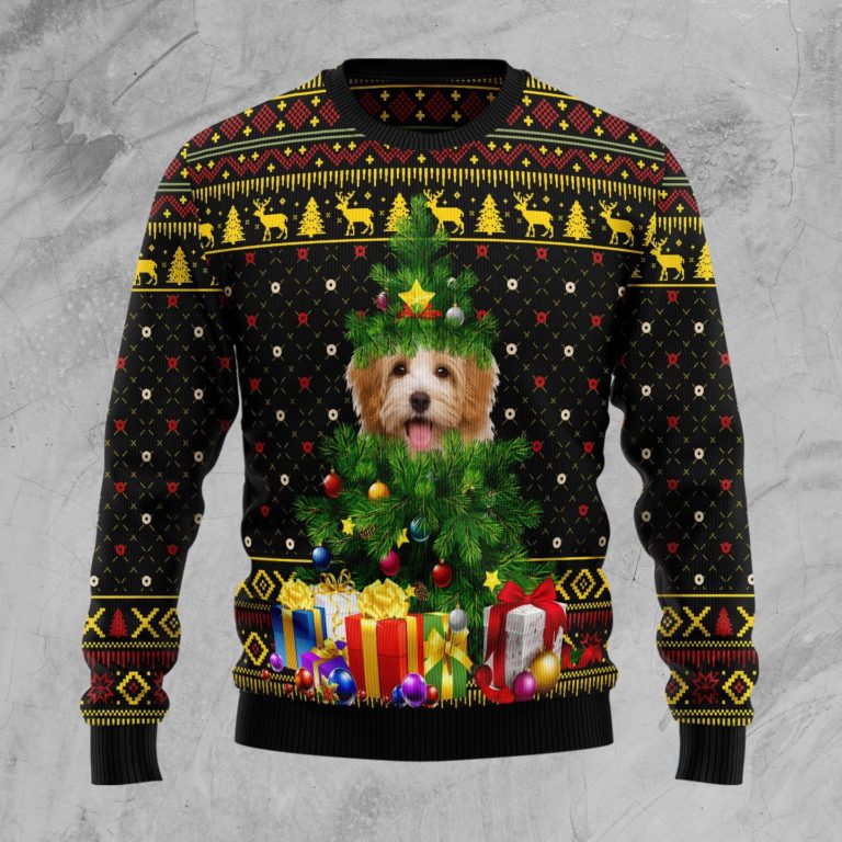 Golden Retriever Xmas Ball Christmas Wool Sweater - RobinPlaceFabrics