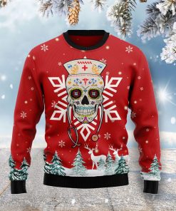 Sugar Skull Nurse Christmas Wool Sweater
