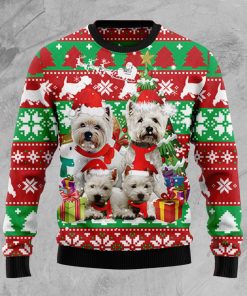 West Highland White Terrier Family Christmas Wool Sweater