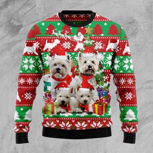 West Highland White Terrier Family Christmas Wool Sweater ...