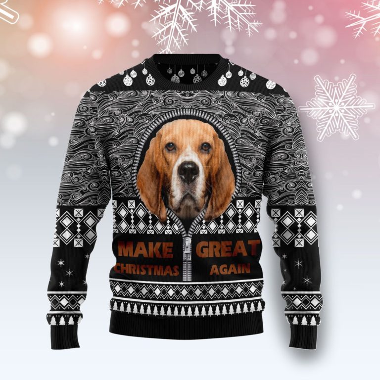 Beagle Make Christmas Great Again Christmas Wool Sweater
