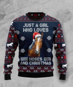 Just A Girl Who Loves Horse And Christmas Christmas Wool Sweater