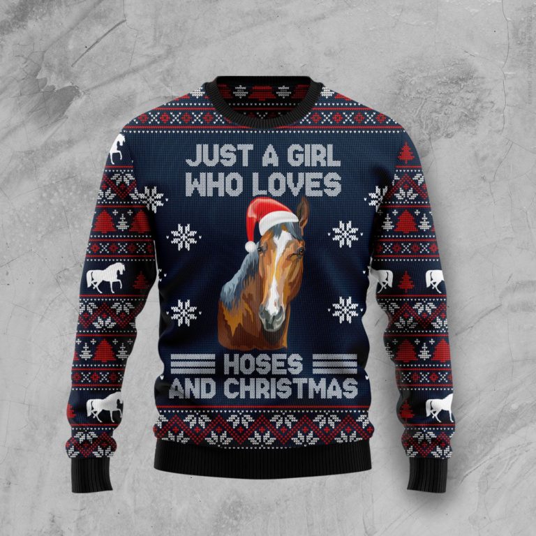 Just A Girl Who Loves Horse And Christmas Christmas Wool Sweater