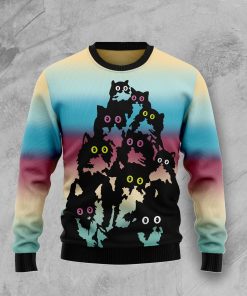 Lovely Black Cat Christmas Wool Sweater