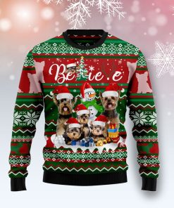 Yorkshire Terrier Believe Christmas Christmas Wool Sweater