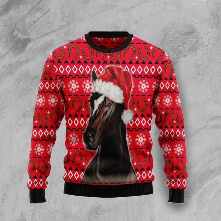 Horse Christmas Pattern Christmas Wool Sweater