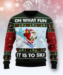 Skiing Oh What Fun Christmas Wool Sweater