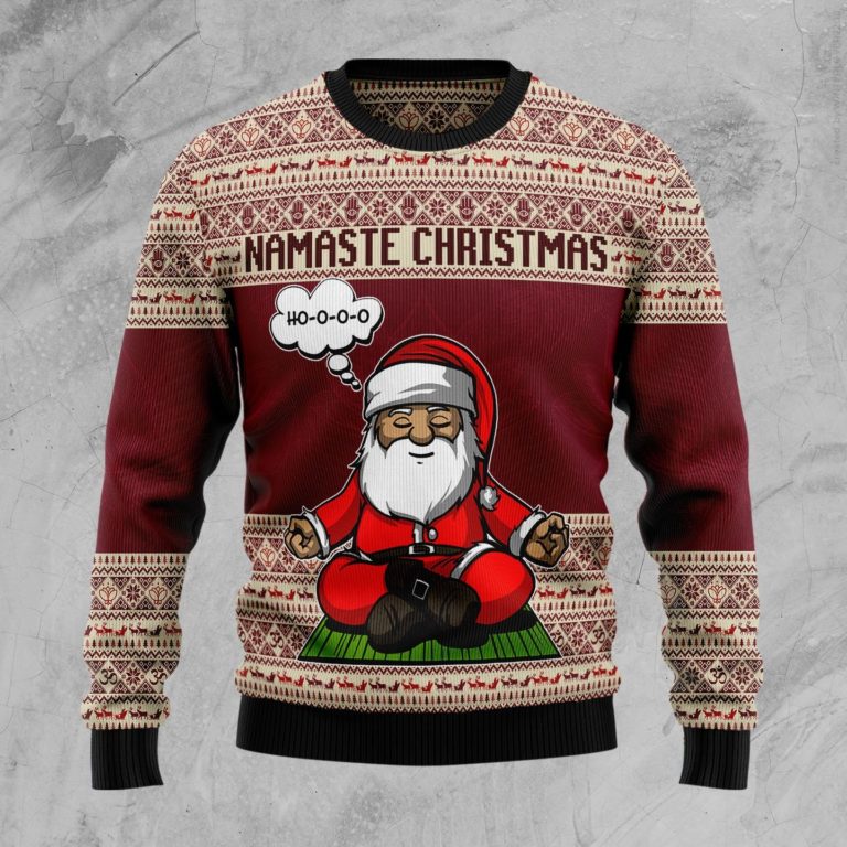 Yoga Santa Clause Christmas Wool Sweater