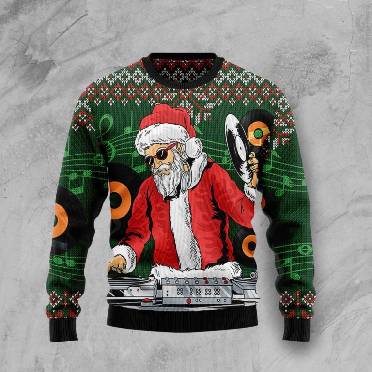 Satan Claus DJ Christmas Wool Sweater