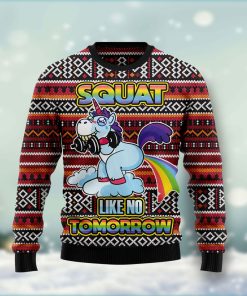 Unicorn Squat Like No Tomorrow Christmas Wool Sweater