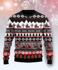 Truck Driving Home Christmas Wool Sweater