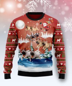 Pug Reindeer Christmas Wool Sweater