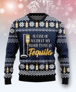 Tequila My Blood Type Christmas Wool Sweater